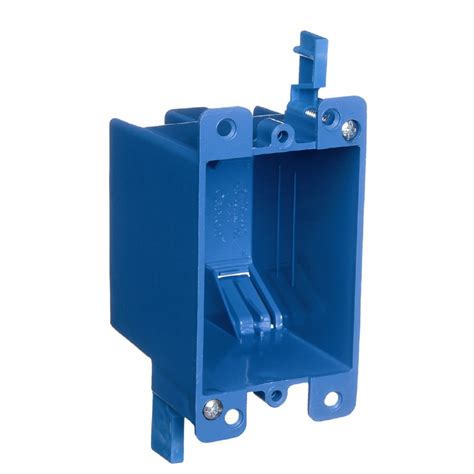 blue plastic electrical boxes|size of single gang box.